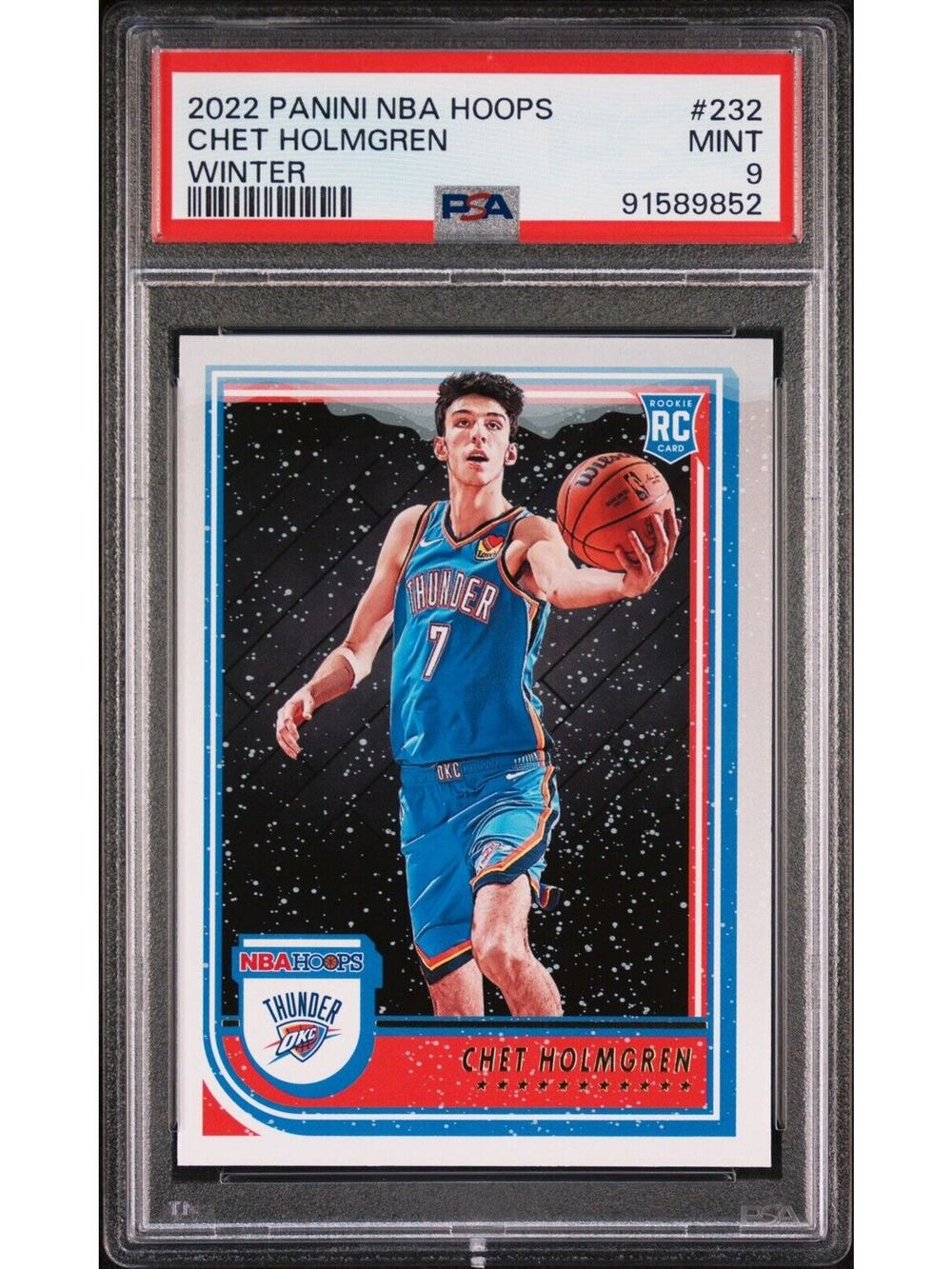 2022-23 NBA Hoops #232 CHET HOLMGREN Tribute/Winter - PSA 9 MINT - FRESH SLAB